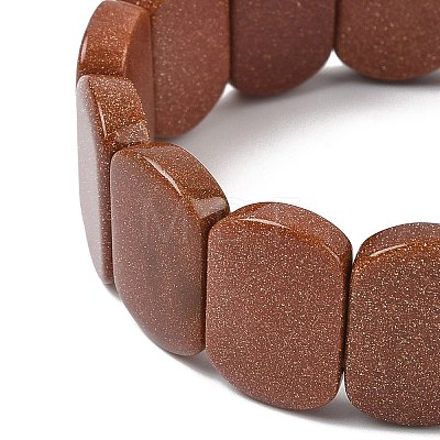 Synthetic Goldstone Beads Stretch Bracelets for Women Men BJEW-I323-02T-1