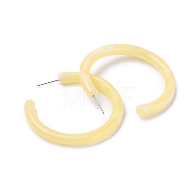 Acrylic Ring Stud Earrings EJEW-M217-05-1