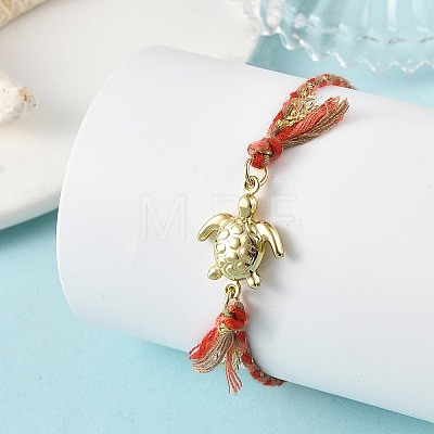 Ocean 304 Stainless Steel Link Adjustable Braided Polycotton Metallic Cord Slider Bracelets BJEW-JB14245-01-1