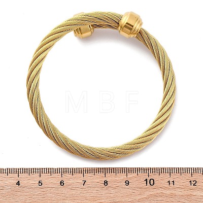 304 Stainless Steel Torque Bangles for Women BJEW-P310-23G-1