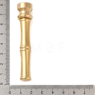 Golden Tone Brass Wax Seal Stamp Head with Bamboo Stick Shaped Handle STAM-K001-05G-D-1