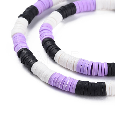 Fixed 3 Color Handmade Polymer Clay Bead Strands CLAY-S096-029C-1