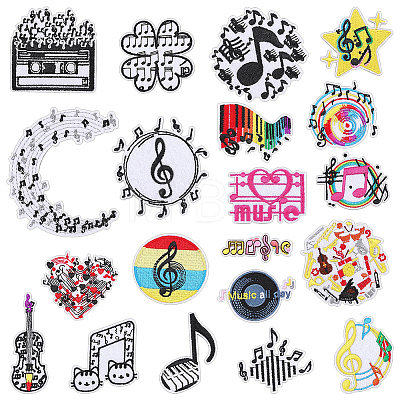 20Pcs Polyester Embroidery Sew on Ornament Accessories PATC-WH0008-256-1