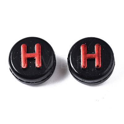 Opaque Black Acrylic Beads X-MACR-Q242-009D-1
