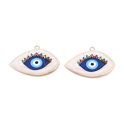Printed Alloy Enamel Big Pendants ENAM-N071-04G-01-1