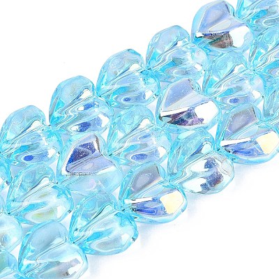 Electroplate Transparent Glass Beads Strands EGLA-N056-01A-04-1