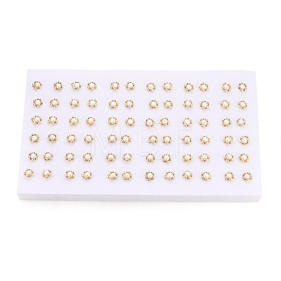 Brass & Natural Pearl Stud Earrings PEAR-N020-WX15-1