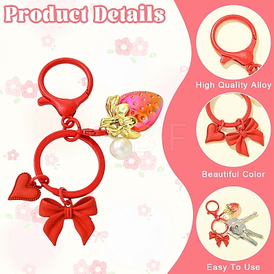 Alloy & Acrylic Pearl & Acrylic Keychain KEYC-YW00280-1