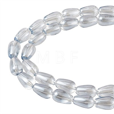 Electroplate Transparent Glass Beads Strands EGLA-TA0001-02B-1
