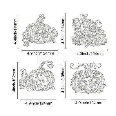 GLOBLELAND 4Pcs 4 Style Carbon Steel Cutting Dies Stencils DIY-DM0001-88-1