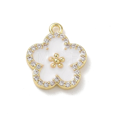 Brass Micro Pave Clear Cubic Zirconia and Enamel Pendants KK-A300-18A-1
