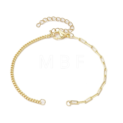 Brass Curb Chains and Paperclip Chains Bracelet Makings AJEW-JB01222-1