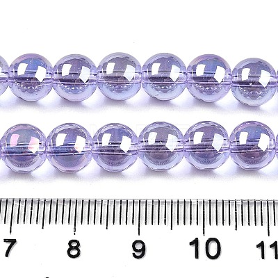 Electroplate Transparent Glass Beads Strands X-GLAA-T032-T8mm-AB01-1
