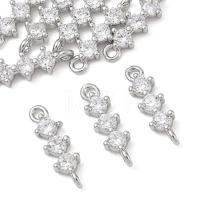 SHEGRACE Brass Pave Clear Cubic Zirconia Connector Charms XGRQ7H568-952P-1