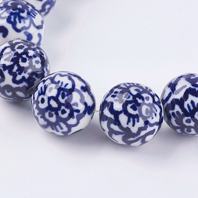 Handmade Blue and White Porcelain Beads PORC-G002-10-1