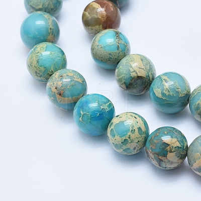 Natural Aqua Terra Jasper Beads Strands G-E444-14A-12mm-1