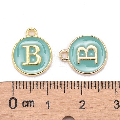 Golden Plated Alloy Enamel Charms X-ENAM-S118-05B-1