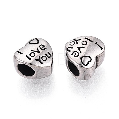 304 Stainless Steel European Style Large Hole Beads STAS-T072-106AS-1