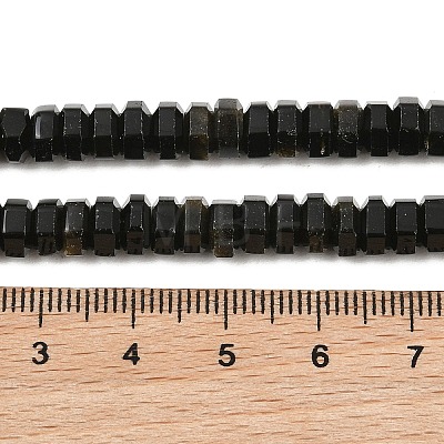 Natural Golden Sheen Obsidian Beads Strands G-G317-A31-3X6MM-1