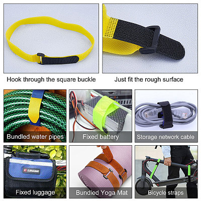 SUPERFINDING 16Pcs 8 Color Reusable Nylon Cable Ties FIND-FH0002-20-1