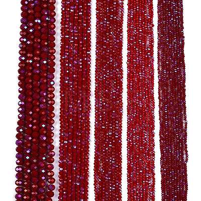 Electroplate Opaque Solid Color Glass Beads Strands EGLA-A044-P4mm-L02-1