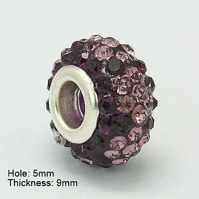 Resin Rhinestone European Beads GPDL-C004-09S-1