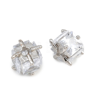 Brass Pave Clear Cubic Zirconia Beads CU-CBA6A75-07P-1