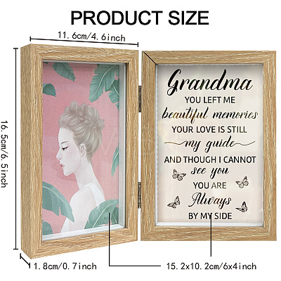 Word Memorial Grandma Wood Picture Frames Box AJEW-FG0004-02D-1