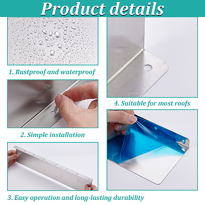 Aluminum Rectangle Gutter Valley Splash Guard AJEW-GA0009-98-1