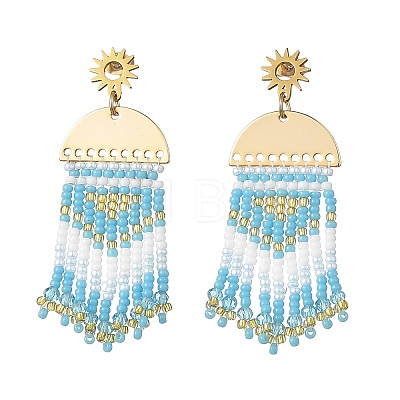 Brass Chandelier Earrings for Women EJEW-MZ00757-01-1
