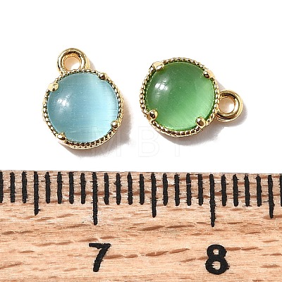 Flat Round Brass Charms KK-D024-03G-1