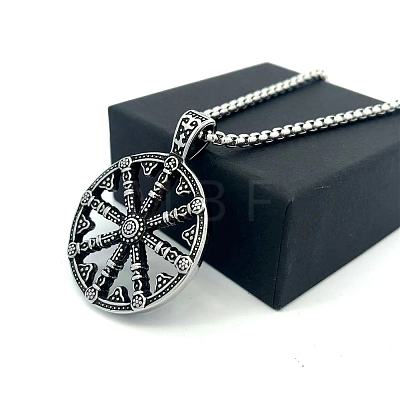 Vintage 304 Stainless Steel Viking Anchor Pendant Necklaces for Men LS-VB2493-1