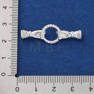 Brass Micro Pave Clear Cubic Zirconia Fold Over Clasps KK-C076-01S-1