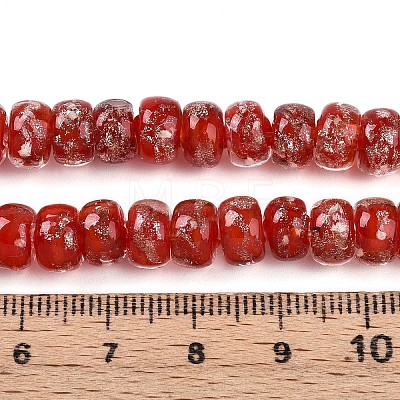 Luminous Handmade Gold Foil Glass Beads Strands FOIL-N029-02A-07-1