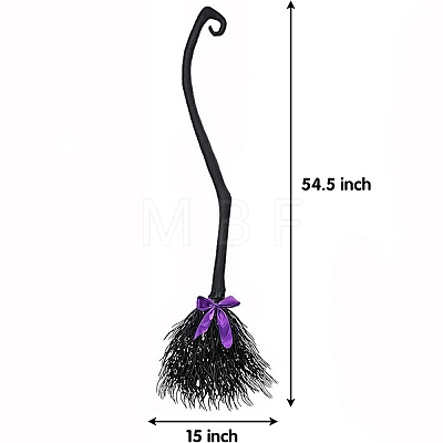 3 Colors Halloween Plastic Witch Brooms PW-WGA908C-01-1