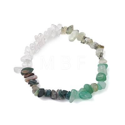 4 Styles Mixed Gemstone Chip Beaded Stretch Bracelets for Women Men BJEW-JB10814-1