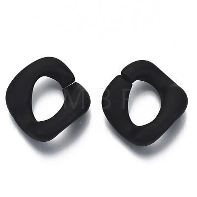 Opaque Spray Painted Acrylic Linking Rings OACR-S021-25A-C01-1
