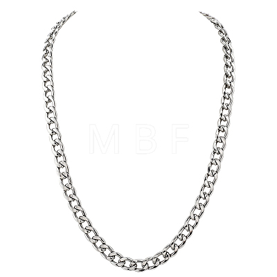 1Pc 304 Stainless Steel Cuban Link Chain Necklaces for Men Women NJEW-SP0001-23F-1