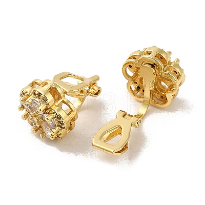 Rack Plating Real 18K Gold Plated Brass Sunflower Clip-on Earrings EJEW-B034-08G-1