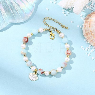 Alloy Enamel Charm Bracelets BJEW-JB13952-1