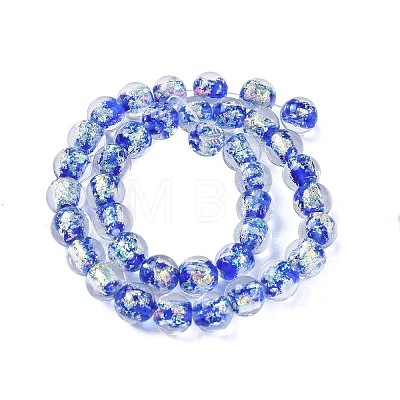 Handmade Foil Lampwork Beads Strands FOIL-K003-06B-24-1