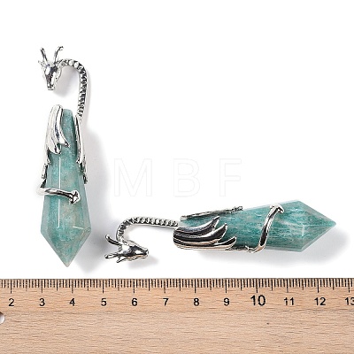 Natural Amazonite Faceted Pointed Bullet Big Pendants G-L524-19P-07-1