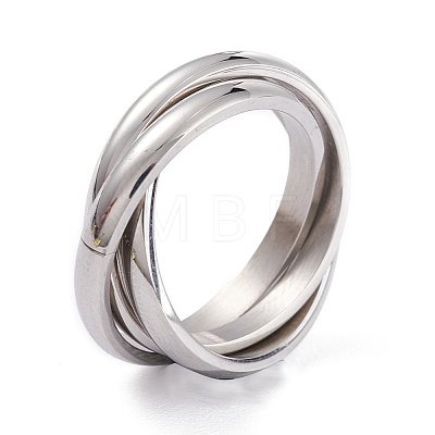 Unisex 304 Stainless Steel Finger Rings RJEW-K233-06-P-1