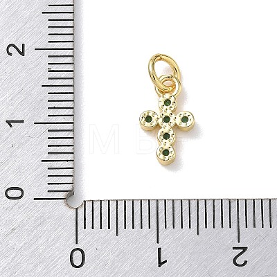 Brass Micro Pave Cubic Zirconia Charms KK-L268-015G-B08-1