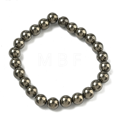 Natural Gold Pyrite/Golden Pyrite Beads Strands X-G-G459-B01-8mm-1