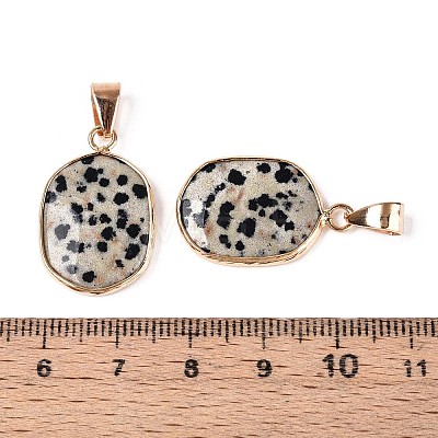Natural Dalmatian Jasper Pendants G-N349-04F-G-1