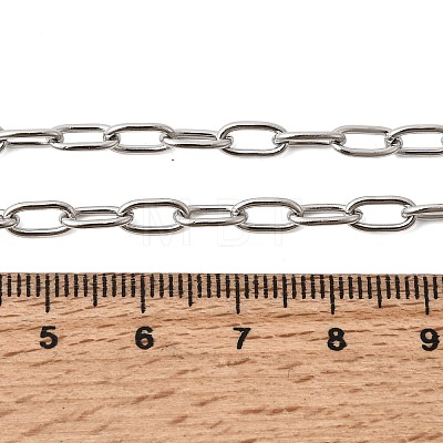 4MM 201 Stainless Steel Paperclip Chain Necklaces for Unisex NJEW-K302-24P-1