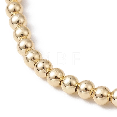 Brass Round Beaded Stretch Bracelets BJEW-TA00467-1