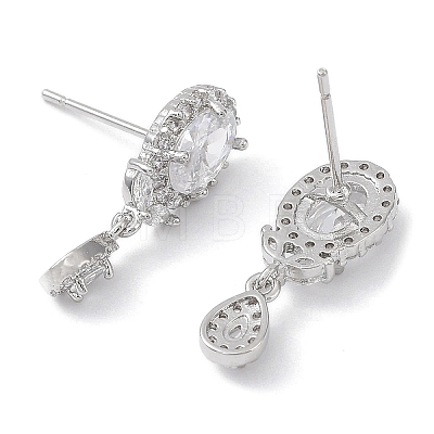 Glass Teardrop Dangle Stud Earrings KK-C031-19P-1