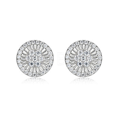 925 Sterling Silver Pave Moissanite Stud Earrings for Women MB9290-1